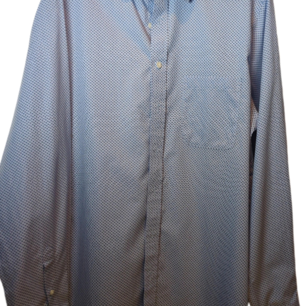 Roundtree & Yorke Men's Casual Blue Patterned Shirt